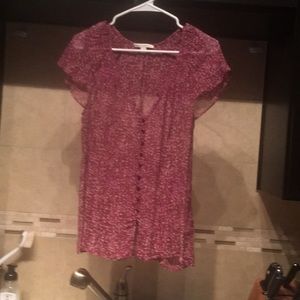 Sheer Plum Button Down